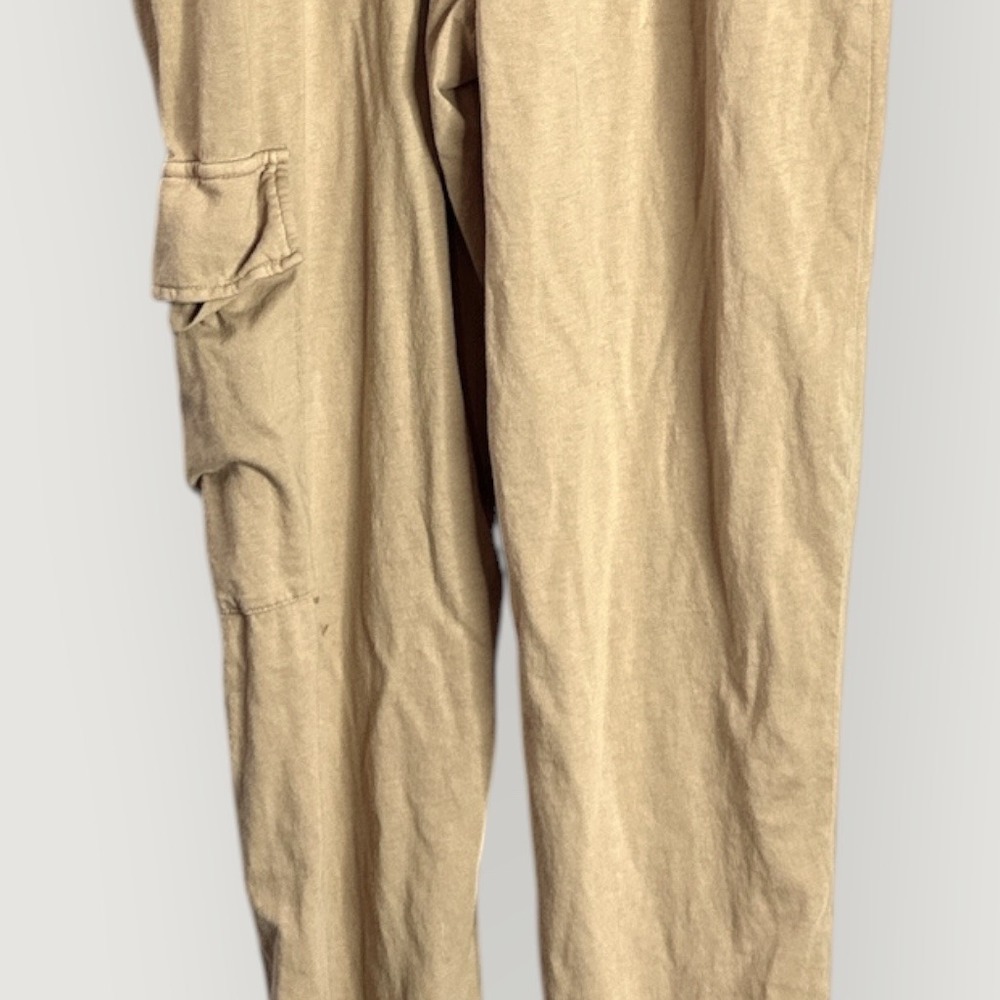 n:philanthropy Tan Utility Cargo Jumpsuit Size L Cotton Drawstring Beige - Picture 11 of 12